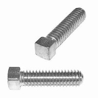 1/4"-20 X 1" Square Head Set Screw, Cup Point, Coarse, Case Hardened, Zinc